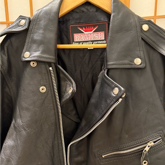 Men's Black Biker Jacket - Picture 7 of 11
